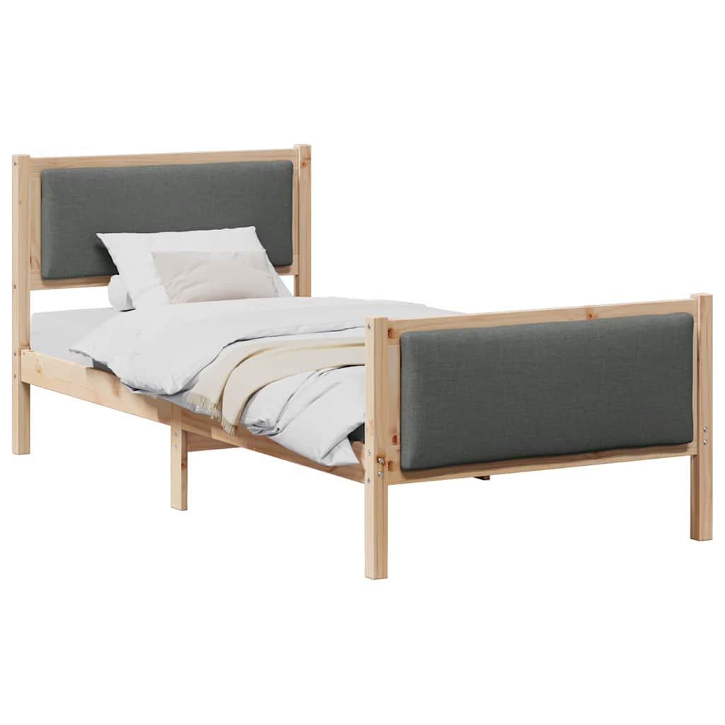 Bed Frame with Headboard Dark Grey 100 x 200 cm Fabric