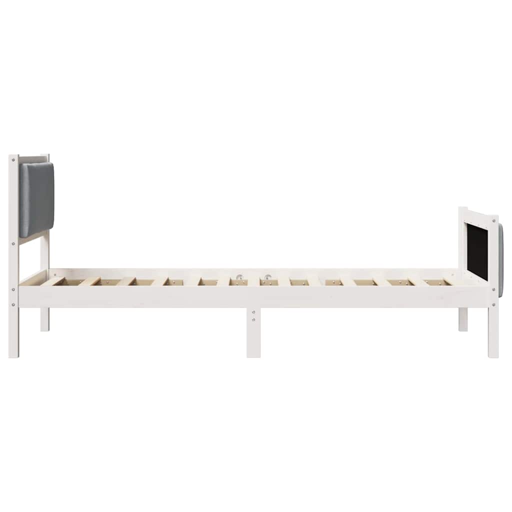 Bed Frame with Headboard Light Grey 100 x 200 cm Fabric