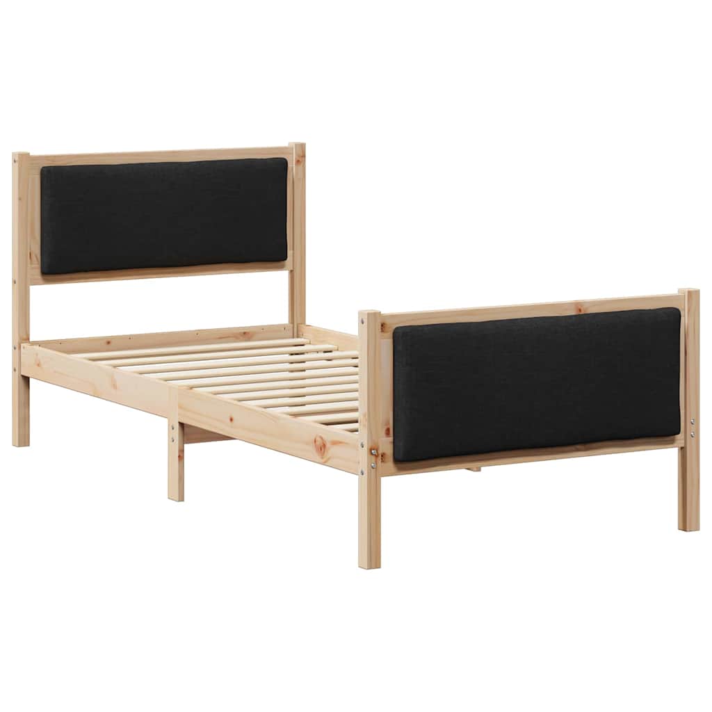Bed Frame with Headboard Black 90 x 200 cm Fabric