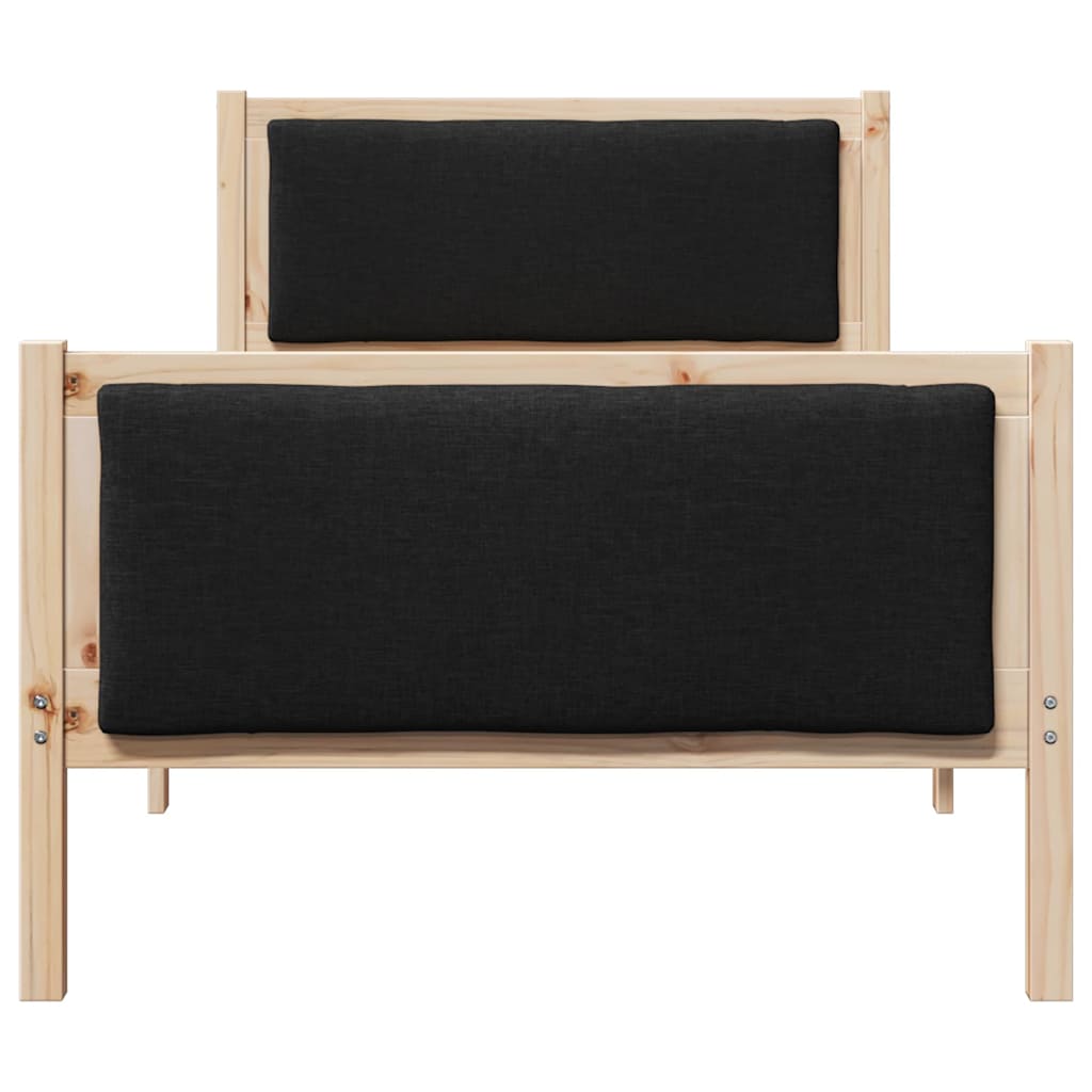 Bed Frame with Headboard Black 90 x 200 cm Fabric