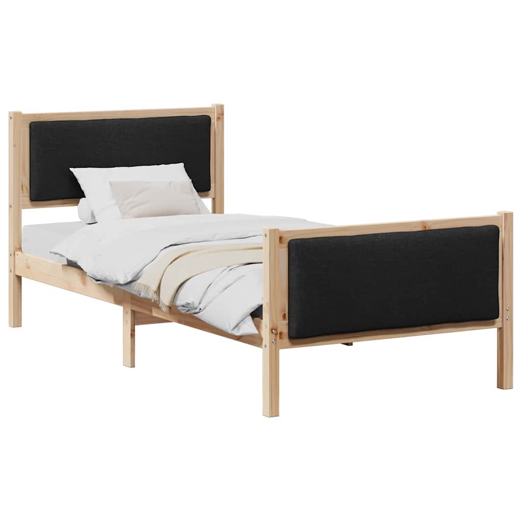 Bed Frame with Headboard Black 90 x 200 cm Fabric