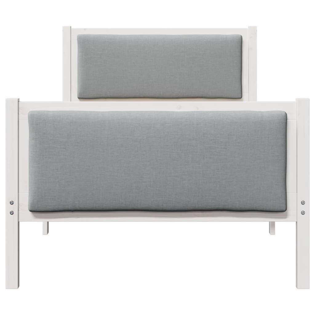 Bed Frame with Headboard Light Grey 90 x 200 cm Fabric