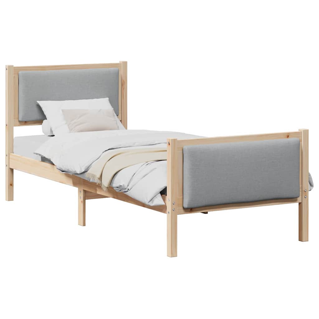 Bed Frame with Headboard Light Grey 80 x 200 cm Fabric