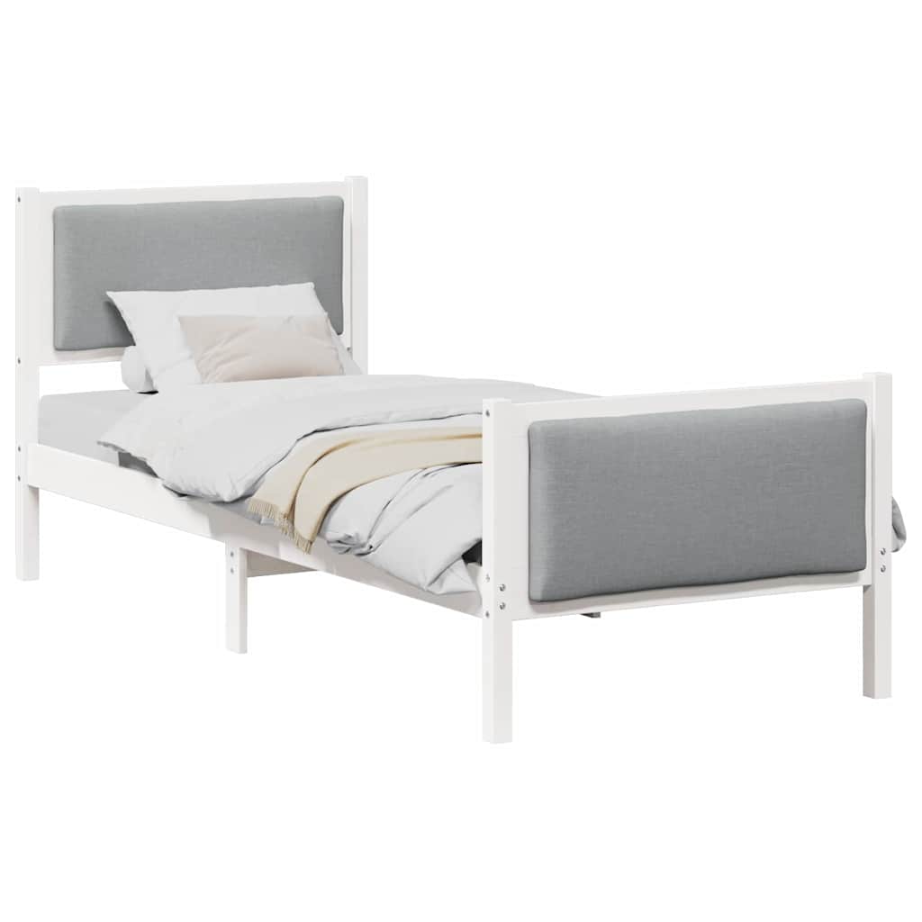 Bed Frame with Headboard Light Grey 80 x 200 cm Fabric