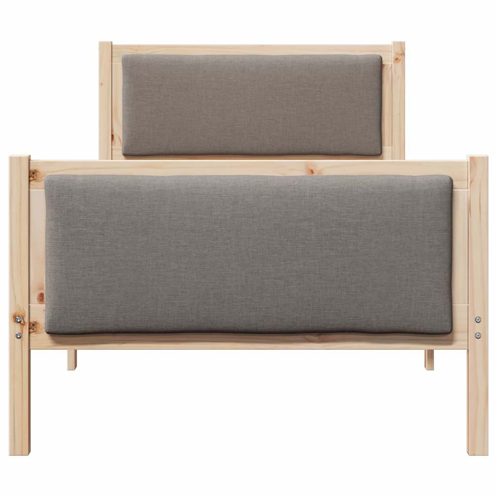 Bed Frame with Headboard Taupe 90 x 190 cm Fabric