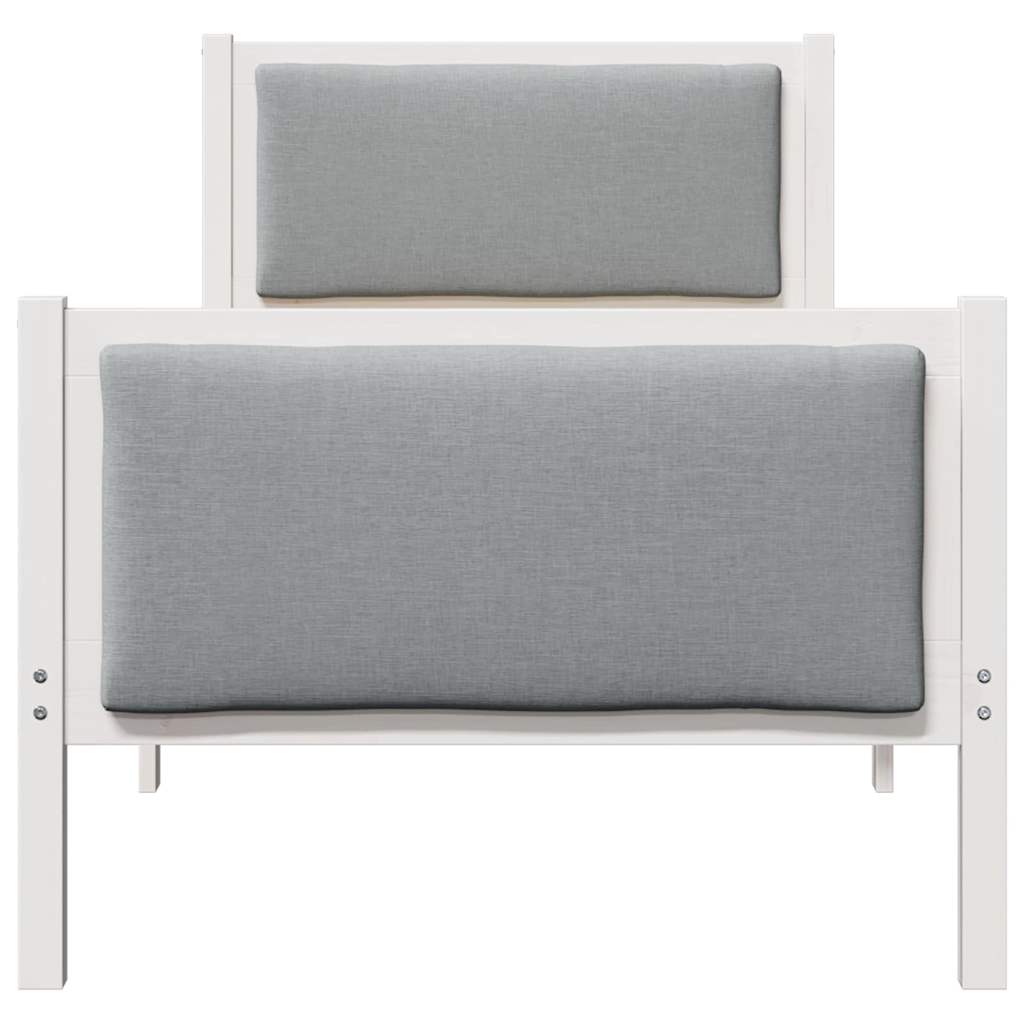 Bed Frame with Headboard Light Grey 75 x 190 cm Fabric