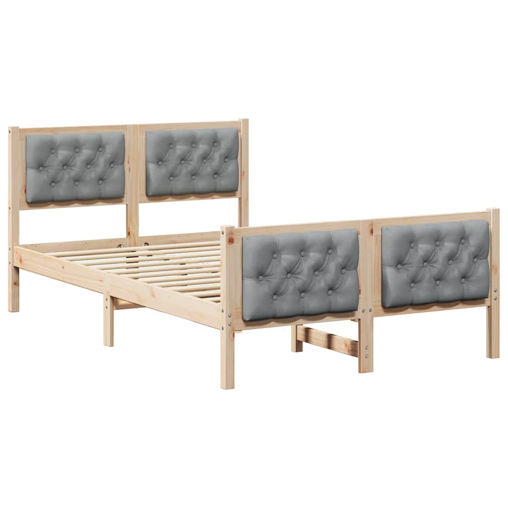 Bed Frame with Headboard Light Grey 120 x 200 cm Fabric
