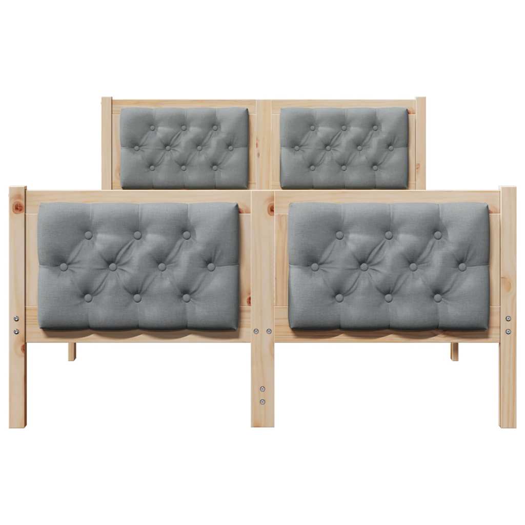 Bed Frame with Headboard Light Grey 120 x 200 cm Fabric
