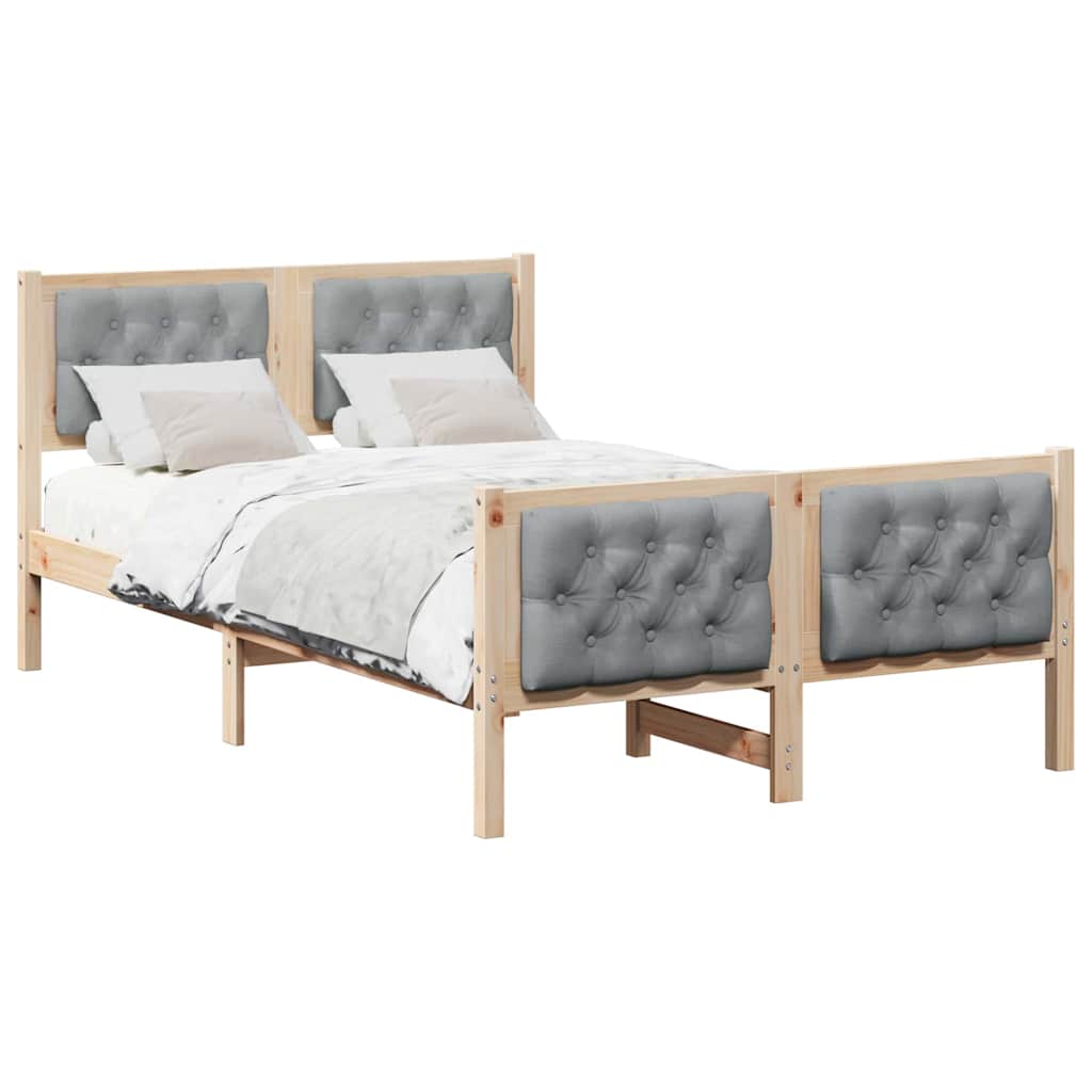 Bed Frame with Headboard Light Grey 120 x 200 cm Fabric