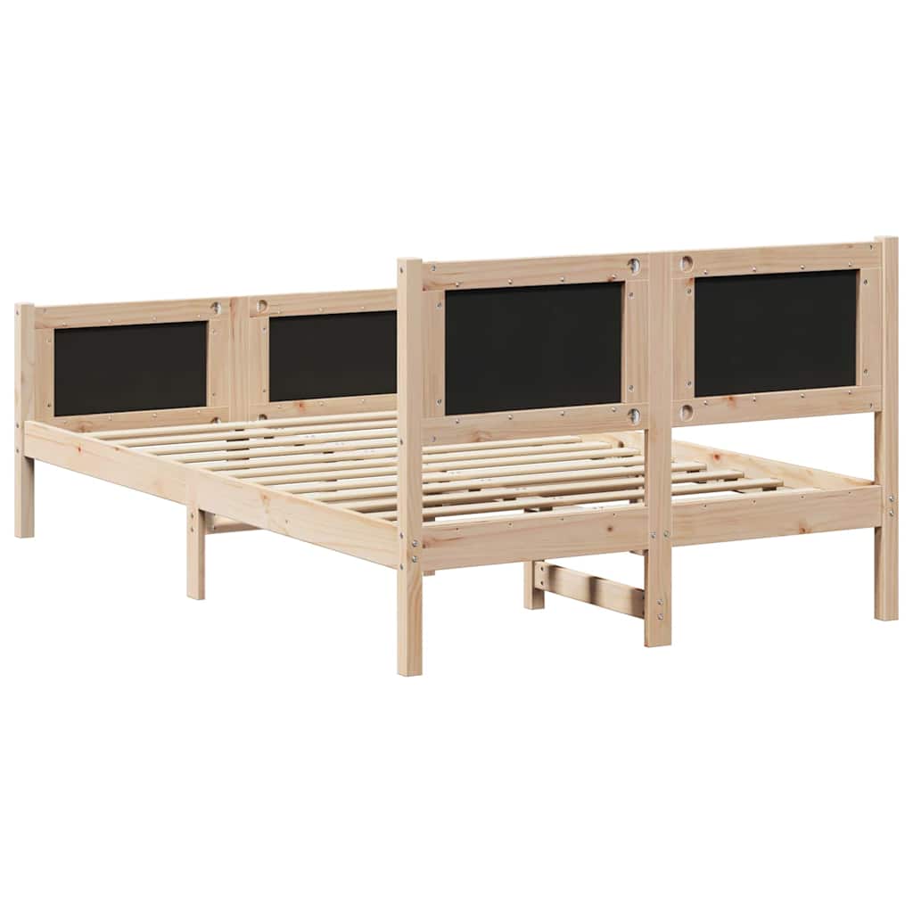 Bed Frame with Headboard Taupe 120 x 200 cm Solid Pine Wood