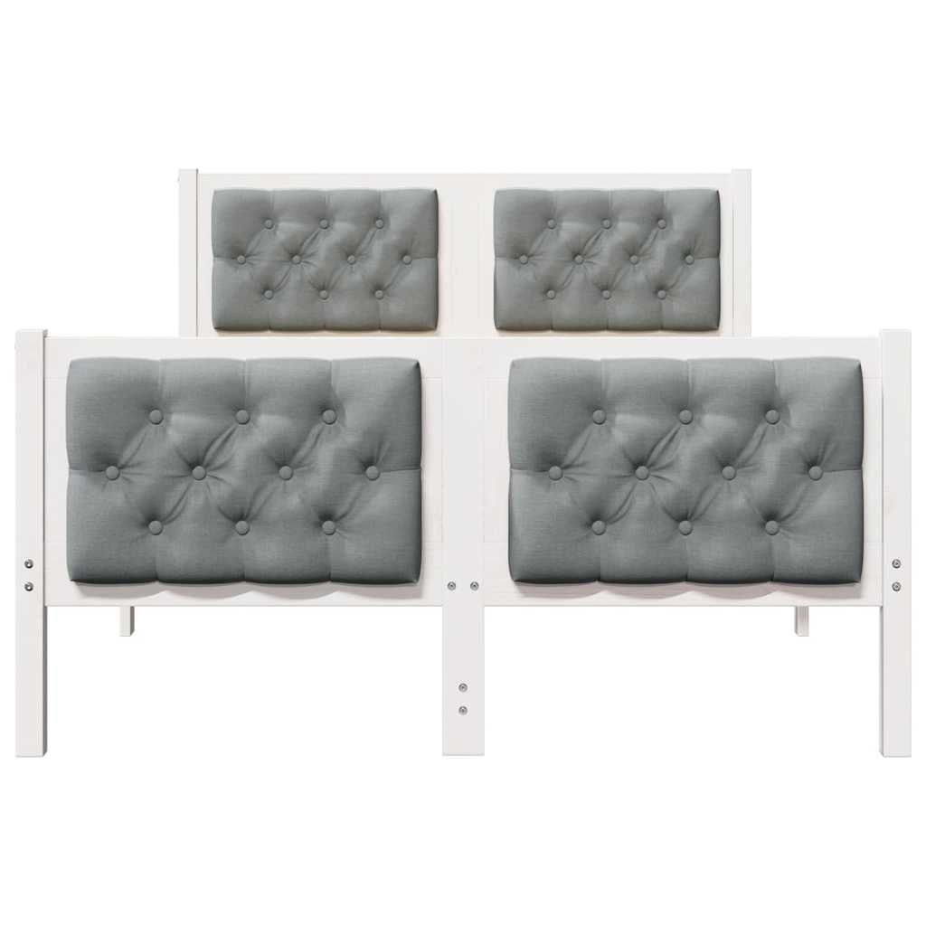 Bed Frame Light Grey 120 x 200 cm Solid Pine Wood