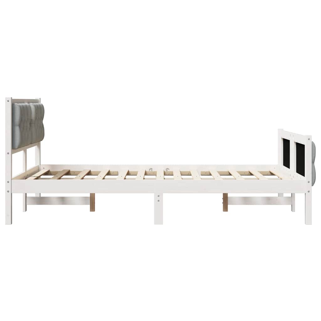 Bed Frame Light Grey 120 x 200 cm Solid Pine Wood
