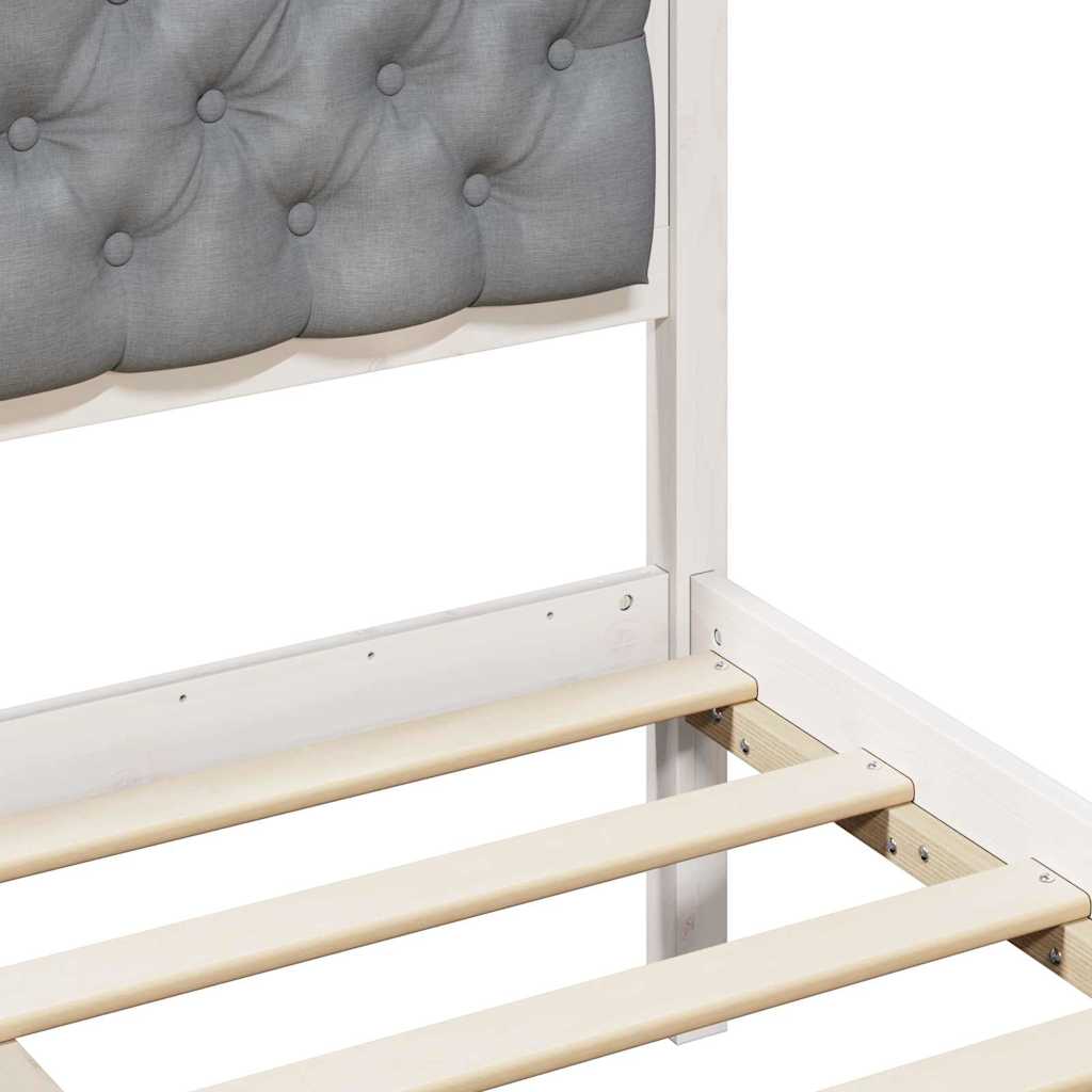 Bed Frame Light Grey 120 x 190 cm Solid Pine Wood