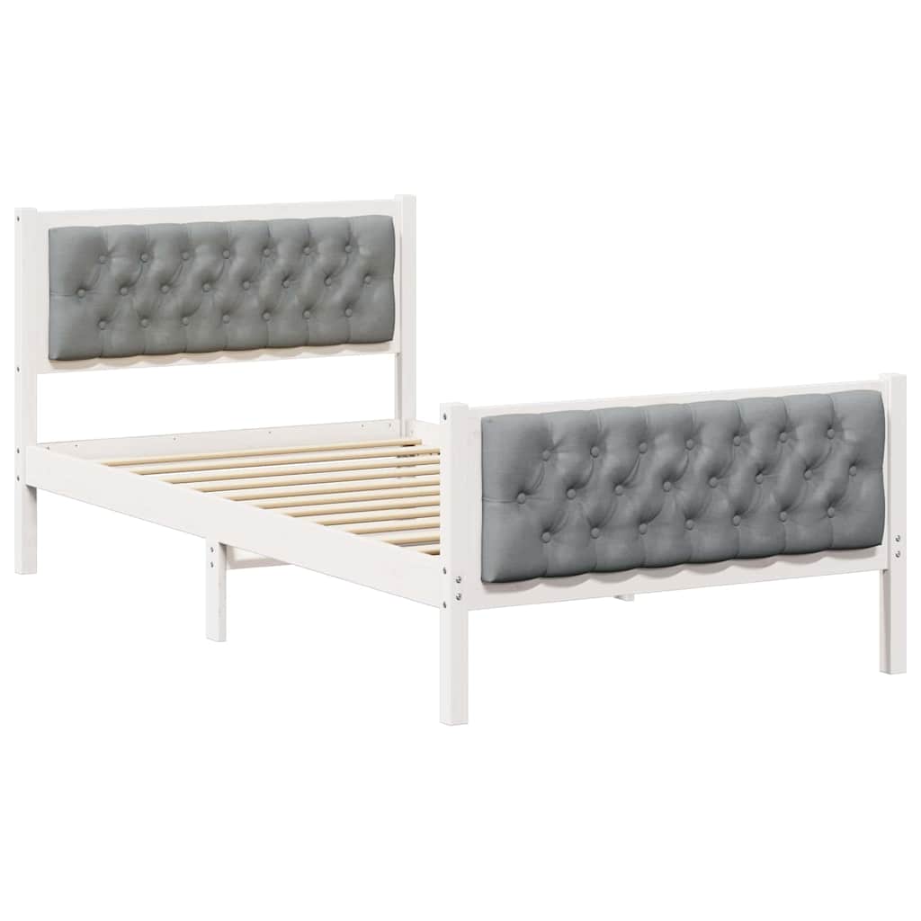 Bed Frame Light Grey 100 x 200 cm Solid Pine Wood