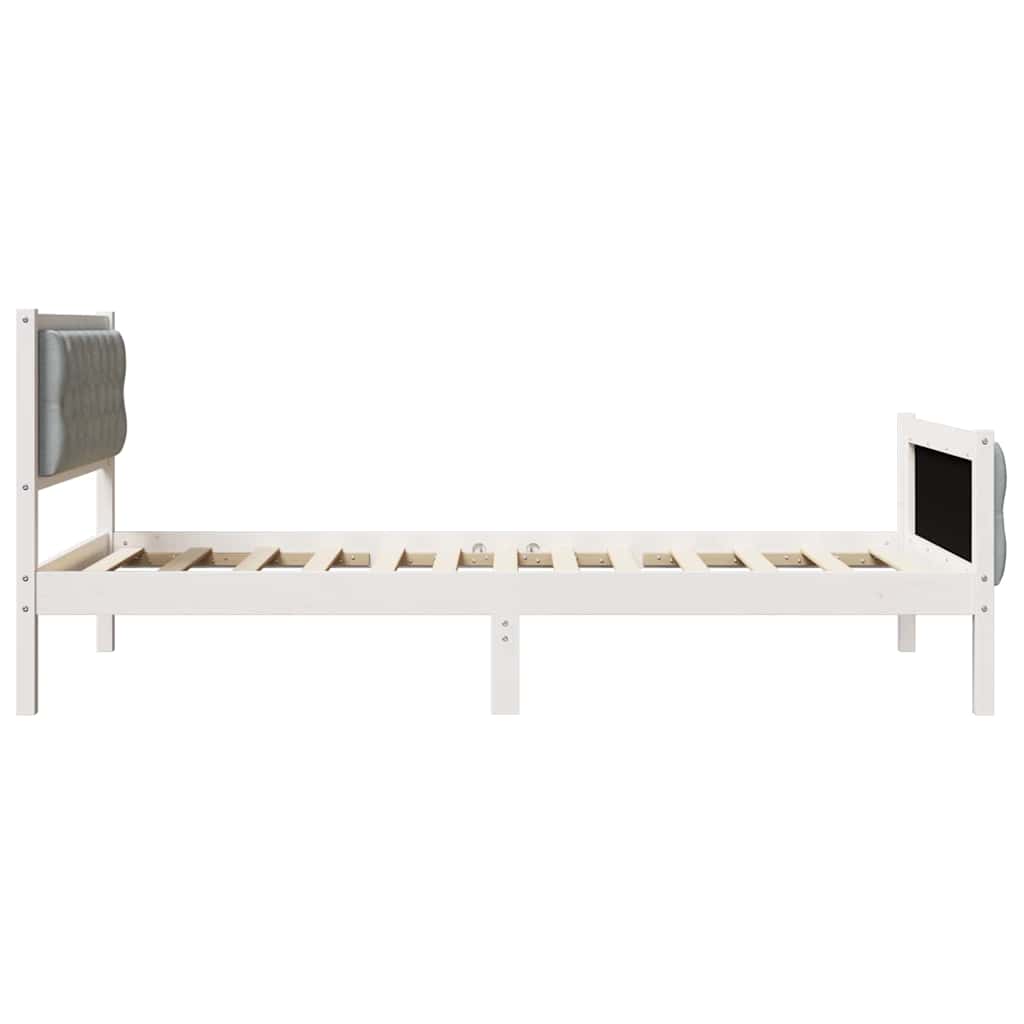 Bed Frame Light Grey 100 x 200 cm Solid Pine Wood