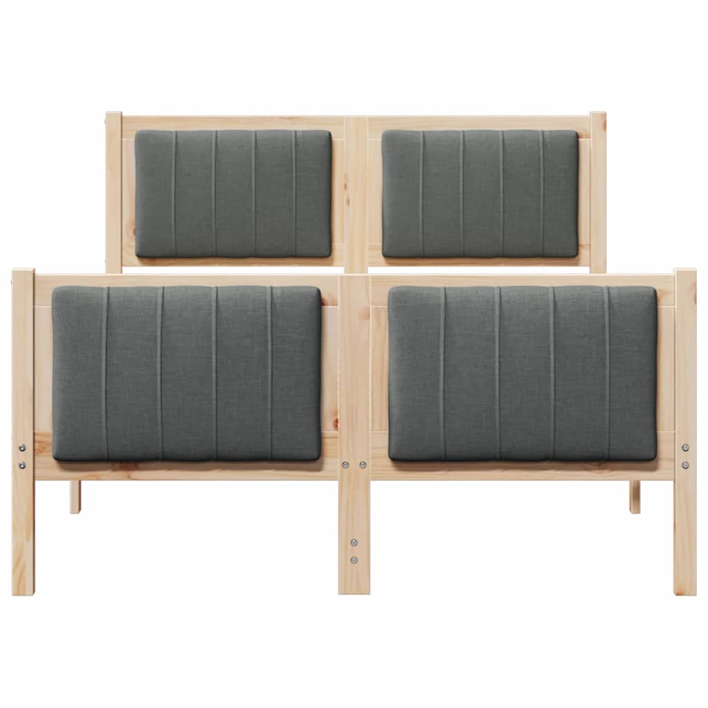 Bed frame Brown and dark grey 120 x 200 cm Solid pine wood