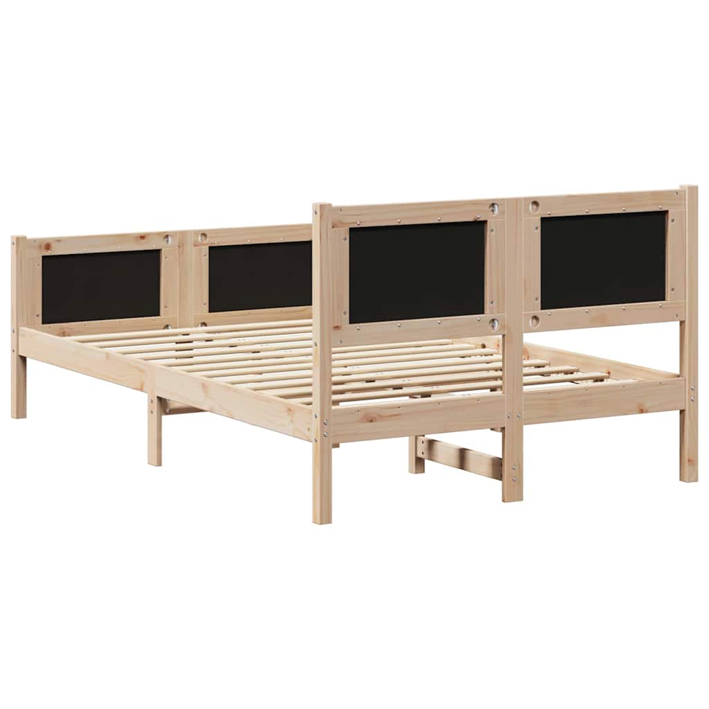 Bed frame Brown and taupe 120 x 200 cm Solid pine wood