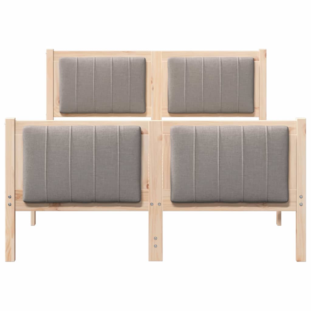 Bed frame Brown and taupe 120 x 200 cm Solid pine wood