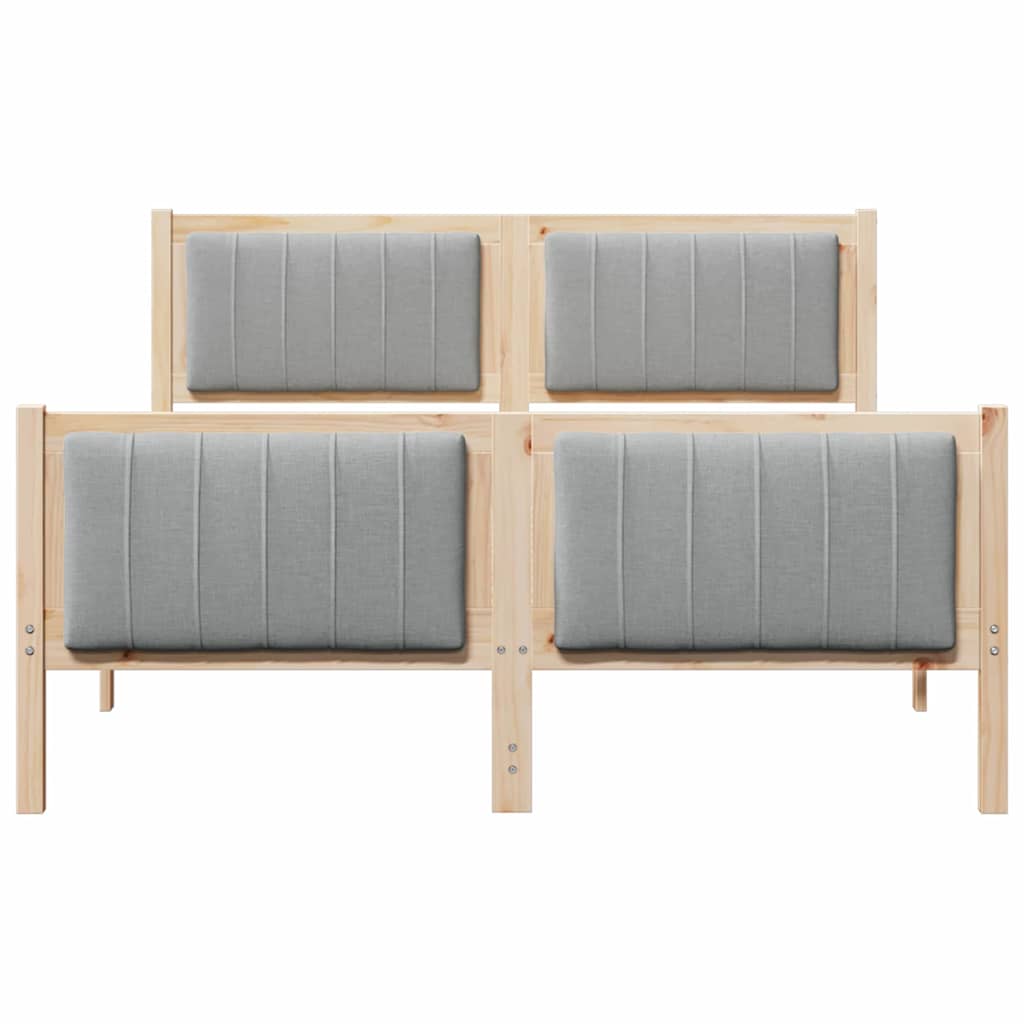Bed frame Brown and light grey 135 x 190 cm Solid pine wood