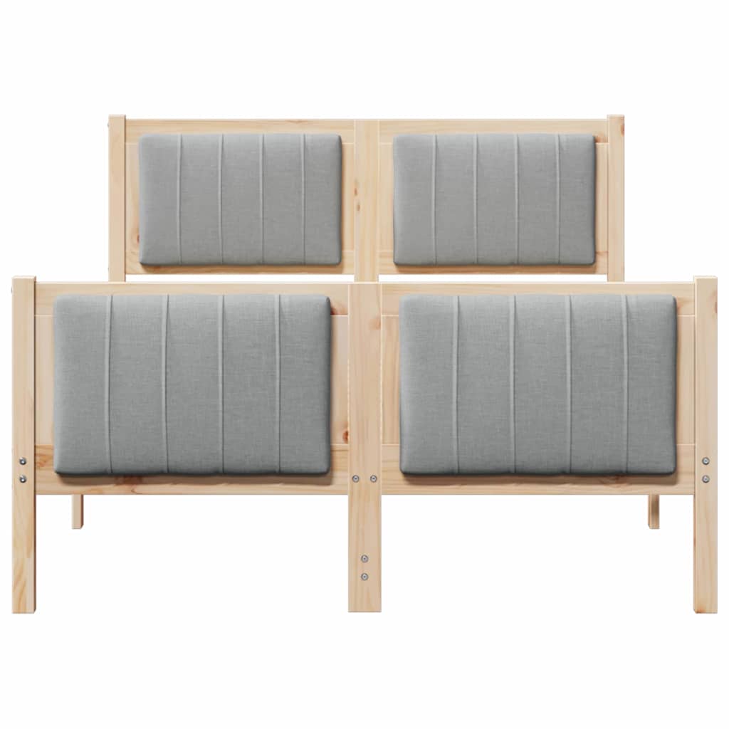 Bed frame Brown and light grey 120 x 190 cm Solid pine wood
