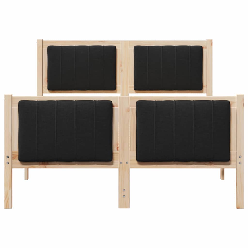 Bed frame Brown and black 120 x 190 cm Solid pine wood