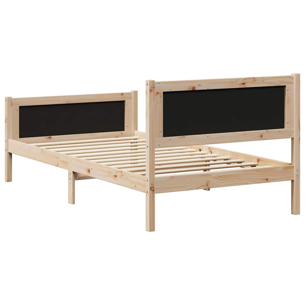 Bed frame Brown and taupe 100 x 200 cm Solid pine wood