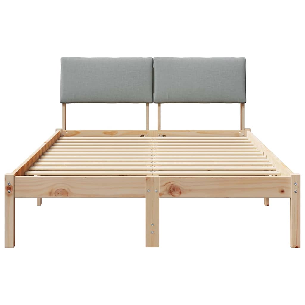 Bed frame Brown and light grey 120 x 200 cm Solid pine wood