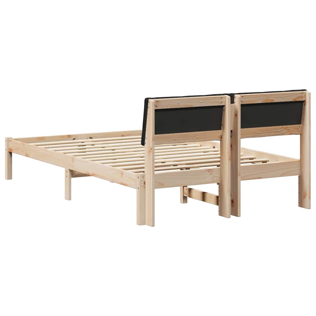 Bed frame Brown and black 120 x 200 cm Solid pine wood