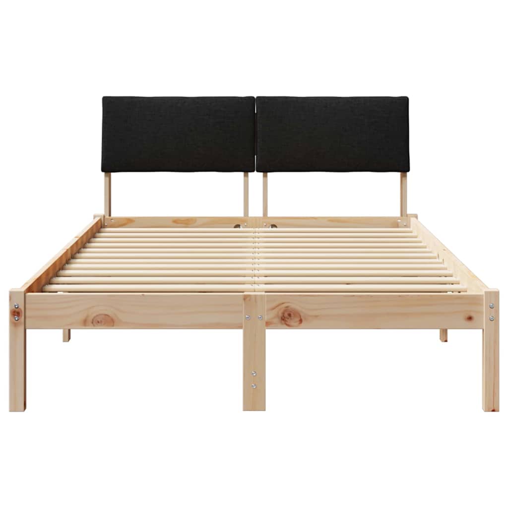 Bed frame Brown and black 120 x 200 cm Solid pine wood