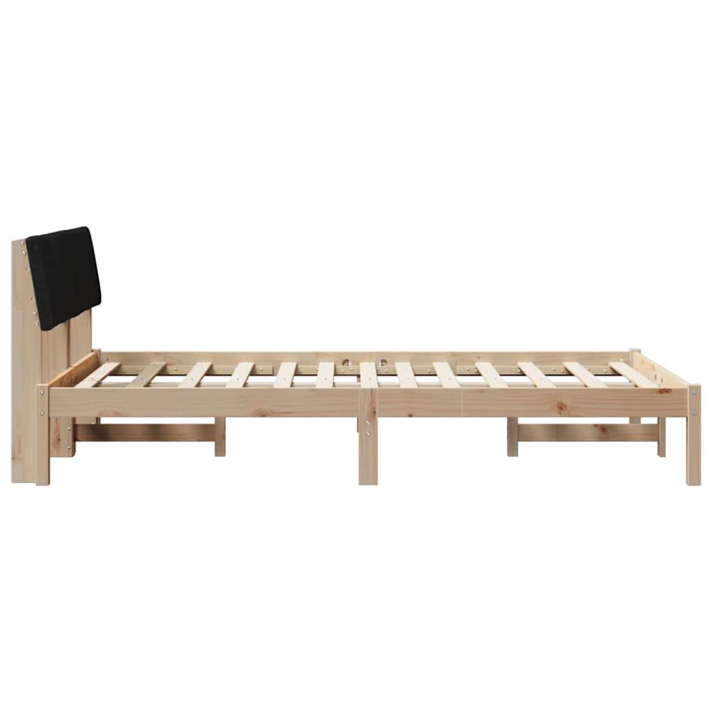Bed frame Brown and black 120 x 200 cm Solid pine wood