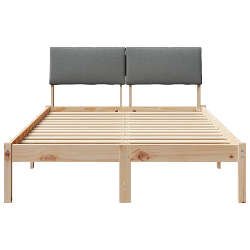 Bed frame Brown and dark grey 120 x 190 cm Solid pine wood