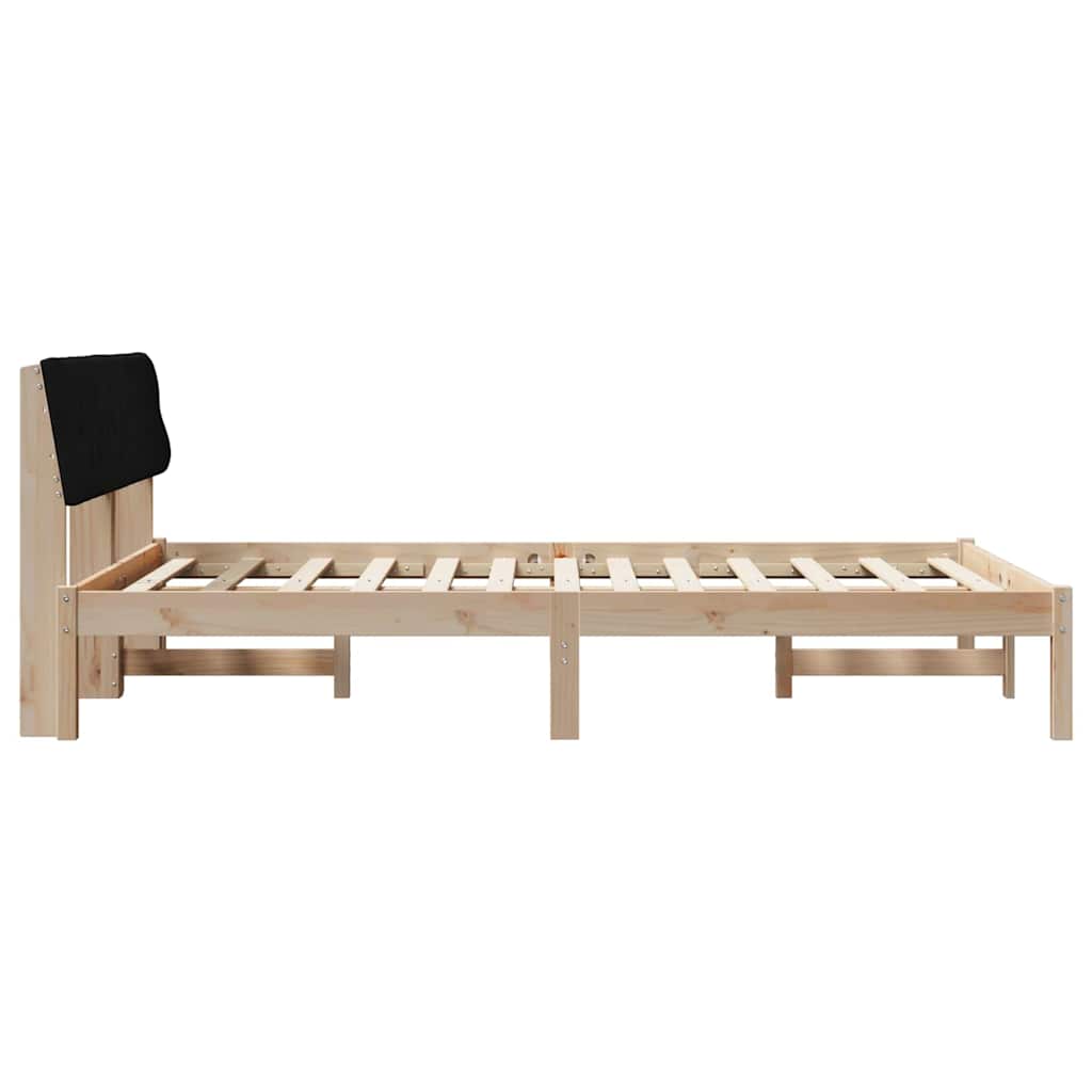 Bed frame Brown and black 150 x 200 cm Solid pine wood