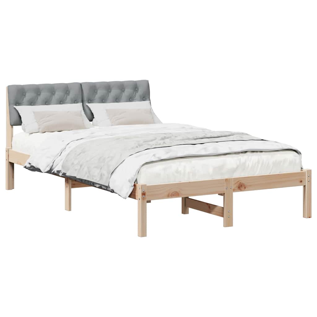 Bed frame Brown and light grey 120 x 200 cm Solid pine wood