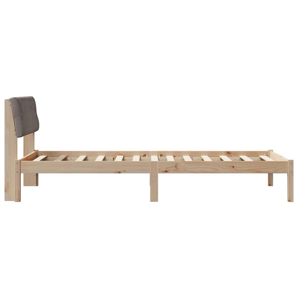 Bed frame Brown and taupe 100 x 200 cm Solid pine wood