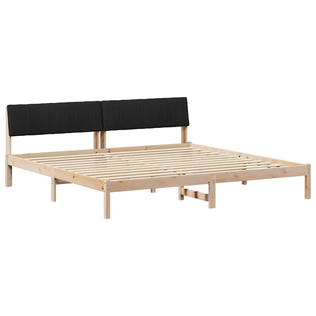 Bed frame Brown and black 160 x 200 cm Solid pine wood