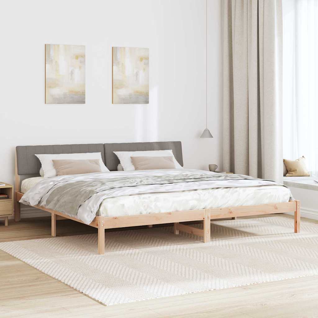 Bed frame Brown and taupe 160 x 200 cm Solid pine wood