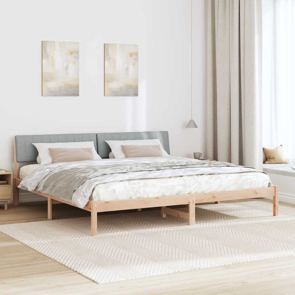 Bed frame Brown and light grey 150 x 200 cm Solid pine wood