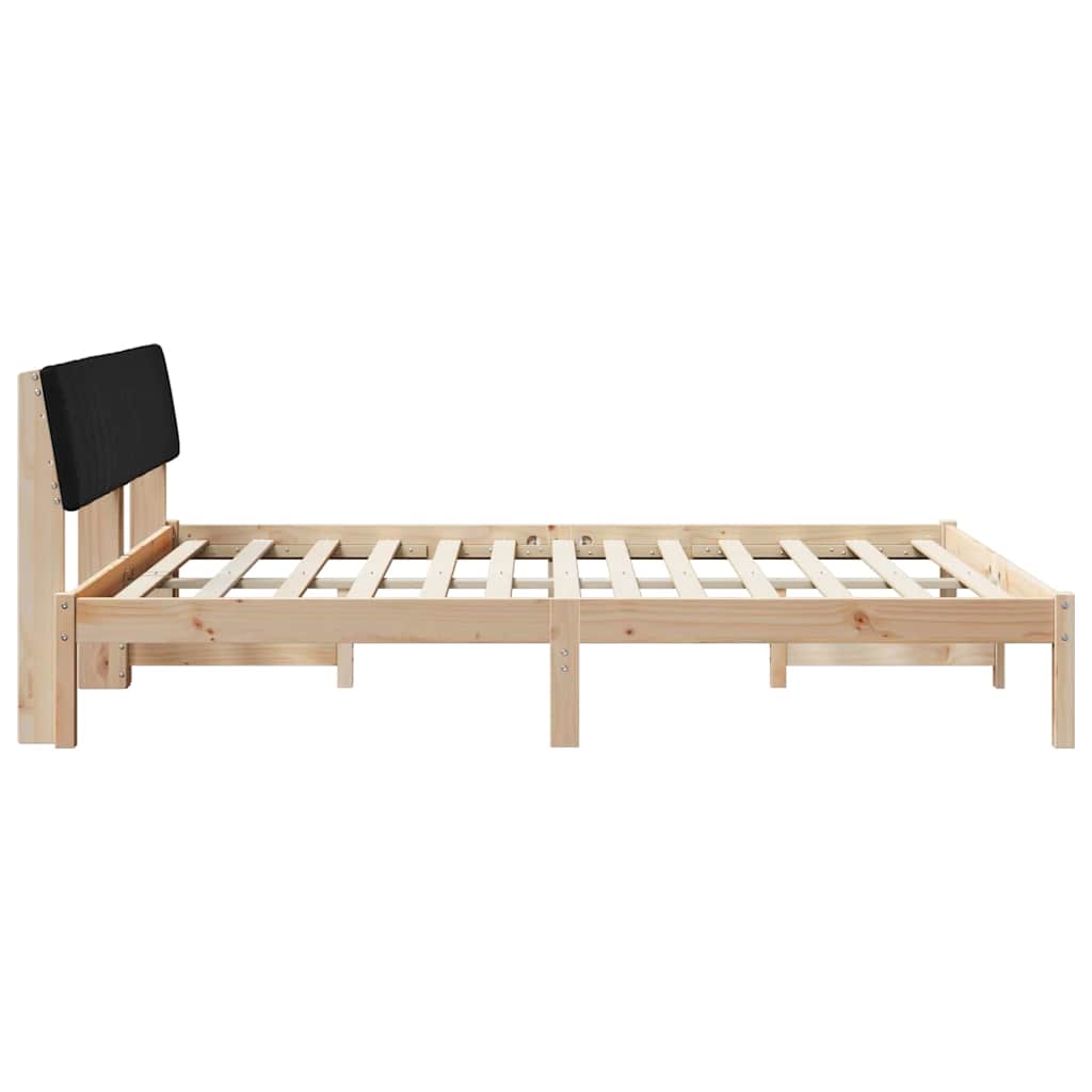 Bed frame Brown and black 150 x 200 cm Solid pine wood