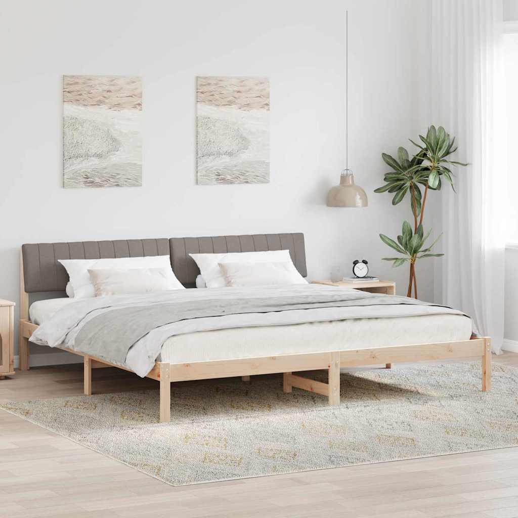 Bed frame Brown and taupe 150 x 200 cm Solid pine wood