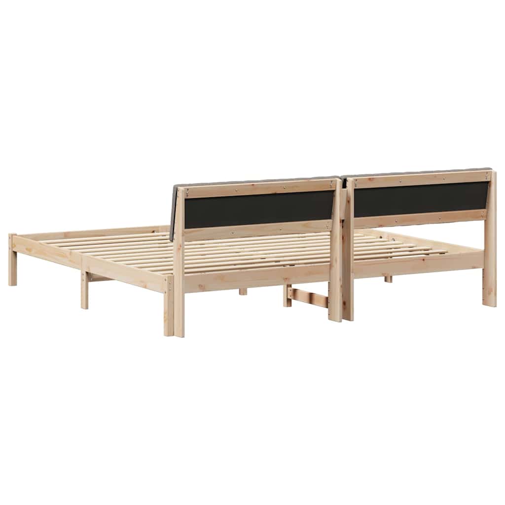 Bed frame Brown and taupe 150 x 200 cm Solid pine wood