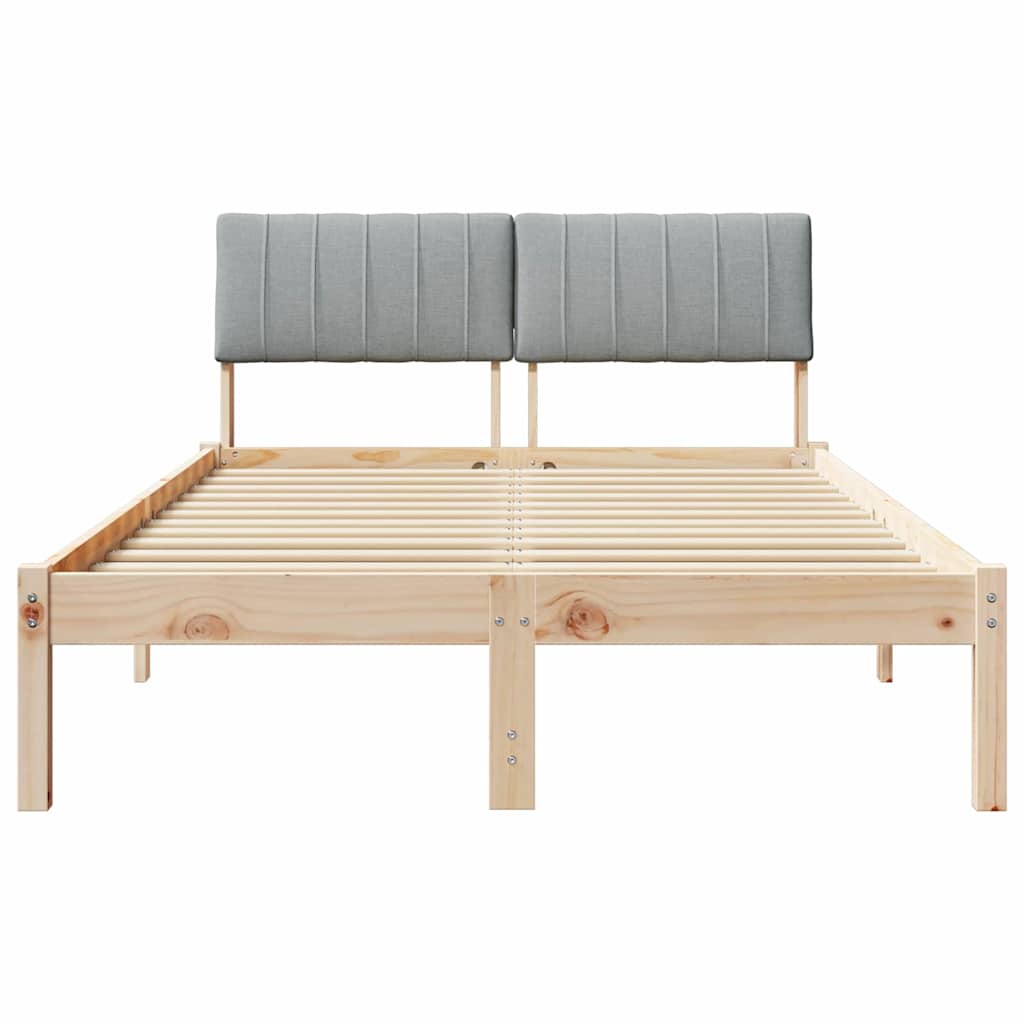 Bed frame Brown and light grey 120 x 200 cm Solid pine wood