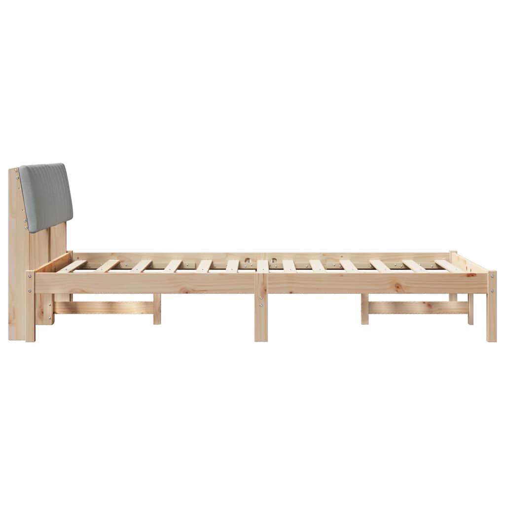 Bed frame Brown and light grey 120 x 200 cm Solid pine wood