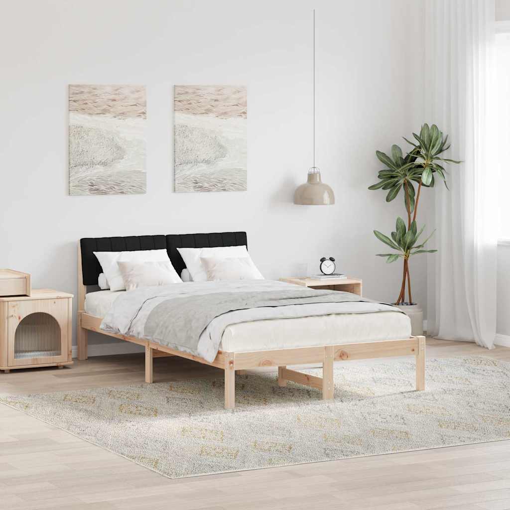 Bed frame Brown and black 120 x 200 cm Solid pine wood