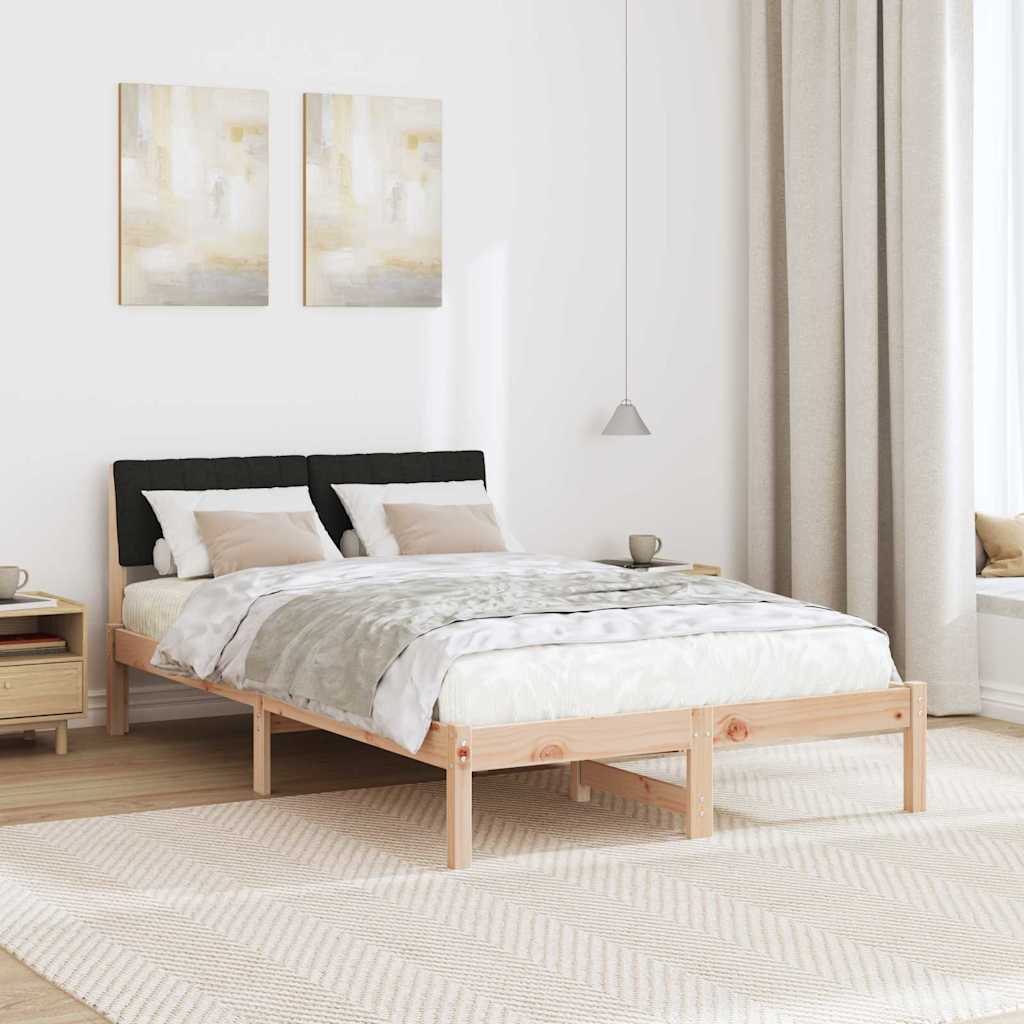 Bed frame Brown and black 120 x 200 cm Solid pine wood
