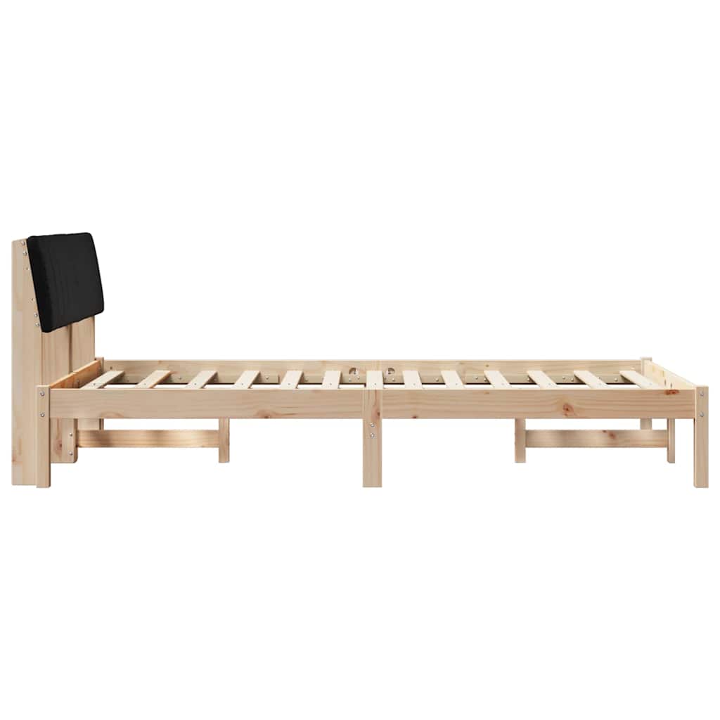 Bed frame Brown and black 120 x 200 cm Solid pine wood