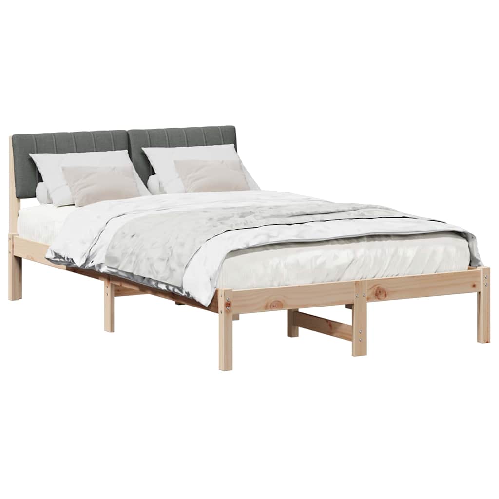 Bed frame Brown and dark grey 120 x 190 cm Solid pine wood