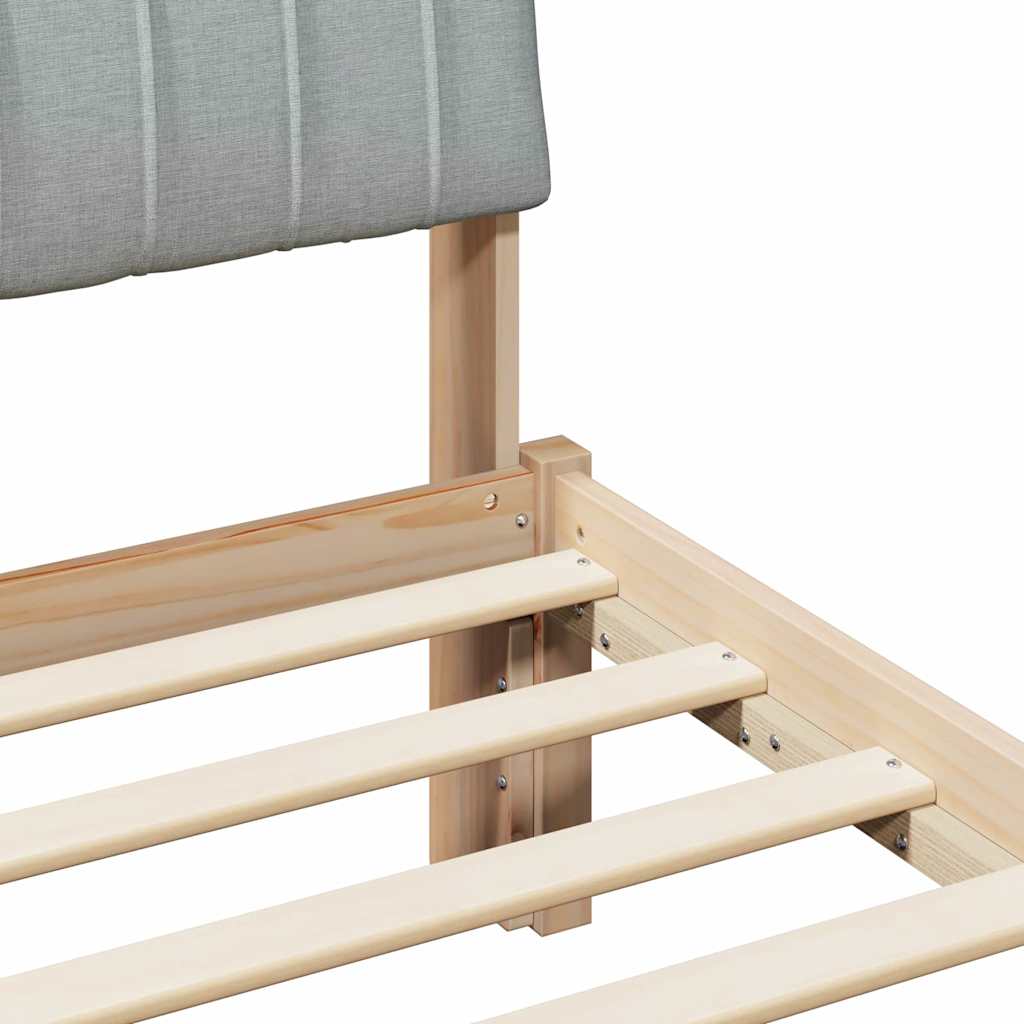 Bed frame Brown and light grey 100 x 200 cm Solid pine wood
