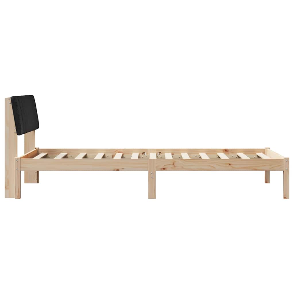 Bed frame Brown and black 100 x 200 cm Solid pine wood