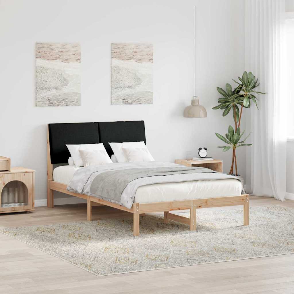 Bed frame Brown and black 120 x 200 cm Solid pine wood