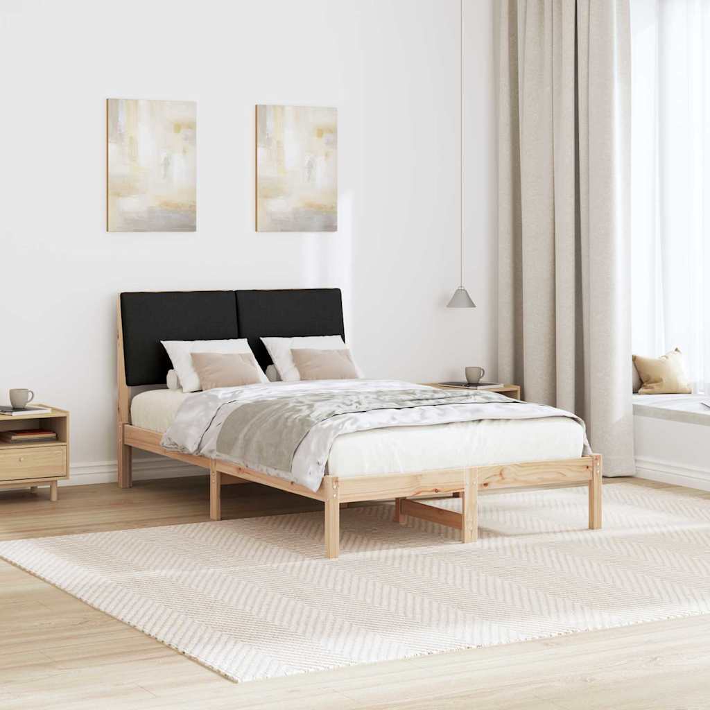 Bed frame Brown and black 120 x 200 cm Solid pine wood